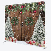 Aperturee - Aperturee Christmas Tree Wreath Door Pillow Case Backdrop